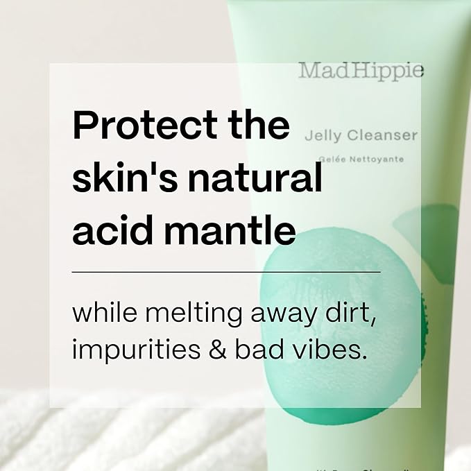 Mad Hippie Gel Cleanser - Jelly to Milky Hydrating Face Wash for Women/Men with Rose, Chamomile, and Hyaluronic Acid, 4 FL OZ