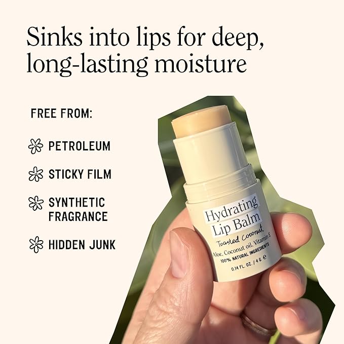 California Naturals Hydrating Lip Balm Duo for Dry Chapped Lips, Petroleum Free, Natural, Cruelty Free, 100% Naturally Derived, Toasted Coconut and Summer Fig, 0.28 oz Each