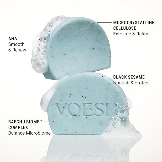 VOESH Body Buffing Bar, Body Exfoliator, Body Scrub Soap, Exfoliating Soap Bar with AHA