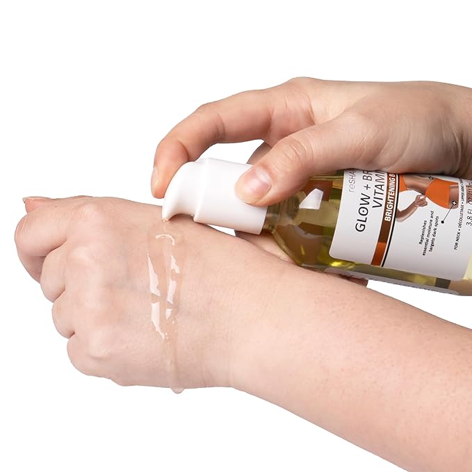 Reshape+ Vitamin C Body Oil Skin Care Moisturizer W/Vitamin E & Turmeric - Nourishing, Brightening, & Hydrating Body Oil To Improve Look Of Dark Spots, Dry Skin, & Stretch Marks, 3.8 Fl Oz
