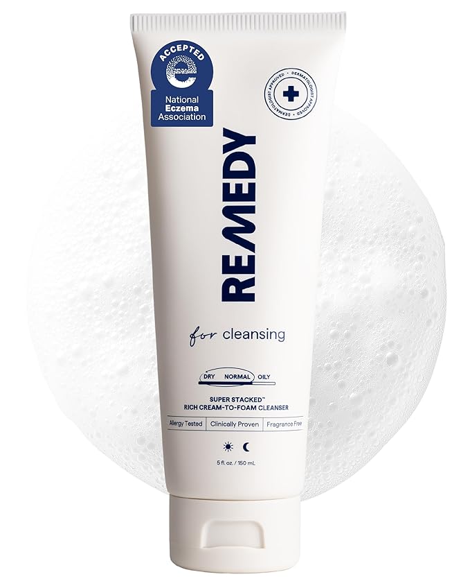 Remedy for Rich Cream Cleansing | Cream-to-Foam Face Wash with Ceramides, Glycerin and Panthenol | Hydrating Cleanser for Normal to Dry Skin | By Dermatologist Dr. Shah, 5 fl. Oz