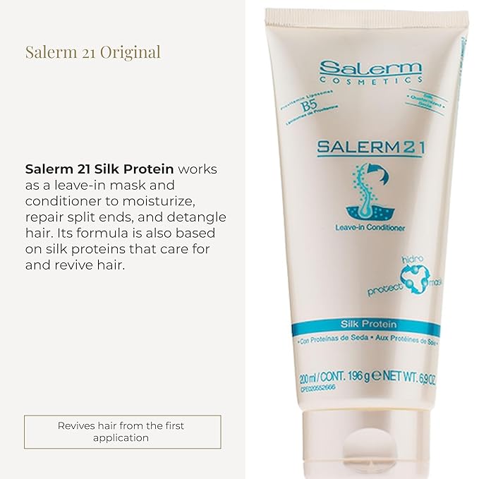 SALERM - Instant Hair Conditioner 21 Silk Protein - 200 ml - Leave-In or Rinse-Out Conditioner - with Silk Proteins - Heat Protector and Hydrating