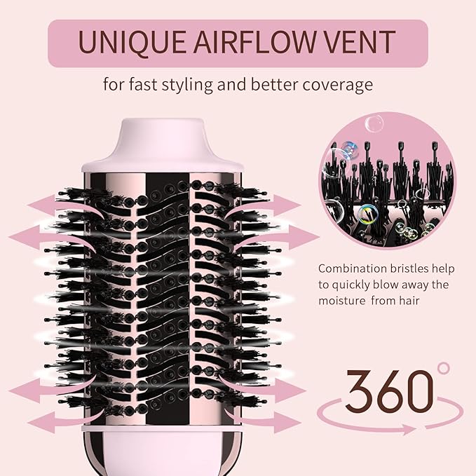 Umeely Hair Dryer Brush Blow Dryer Brush in One, Upgraded 4 in 1 Hair Dryer and Styler Volumizer with Negative Ion Anti-frizz Ceramic Titanium Barrel Hot Air Hair Straightener Brush