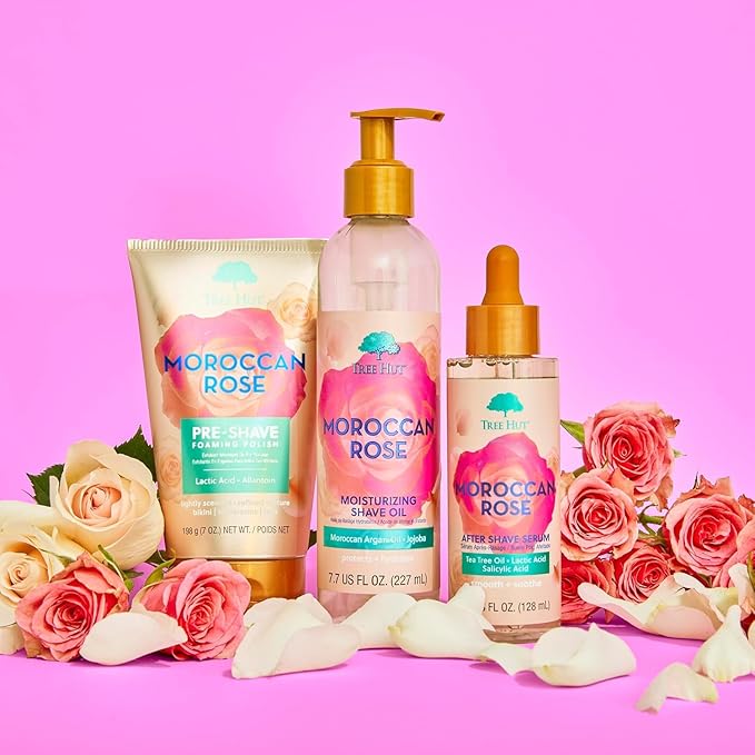 Tree Hut Moroccan Rose Shave Prep Polish, Gently Soothe & Prep Skin, Exfoliating Shave Essential, 7 fl oz.