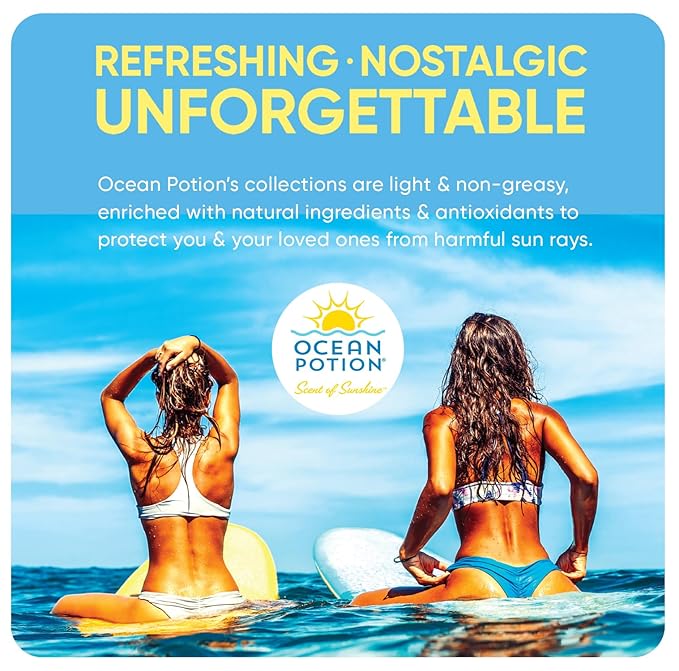 Ocean Potion Sport SPF 50 Sunscreen Lotion, Broad Spectrum UVA/UVB Protection with Aloe & Vitamin E, Water-Resistant Non-Greasy Body Sunscreen, Travel Size, 6.8 oz