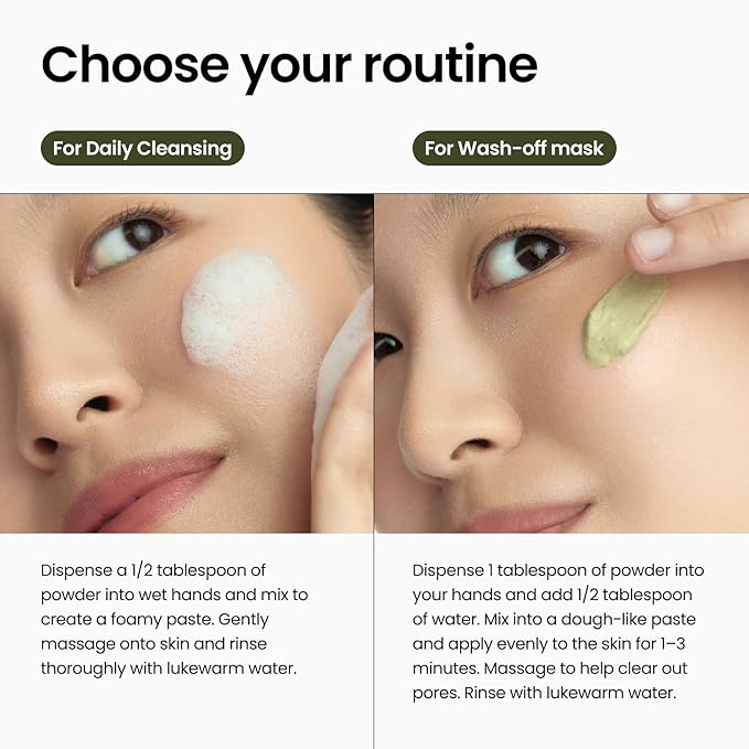 FRESH MATCHA PACK CLEANSING POWDER, Matcha Mask, Ceramide, Gentle Face Wash, Radiant Skin, Facial Cleanser for Dry Skin, Korean Skincare, Fragrance Free, 40g/1.41fl.oz.