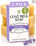 Southern Natural Goat Milk Soap Bar (Lavender 3 Pack) For Dry Sensitive Skin. Natural, Handmade Soap For Men, Women, Kids & Baby. Use On Face & Body
