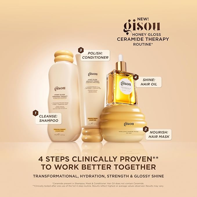 Gisou Honey Gloss Duo – Honey Infused Hair Oil & Lip Oil for Long-Lasting Hydration & Shine