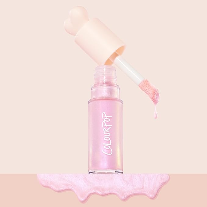 ColourPop Hi-Lite Dewy Liquid Highlighter - Ultra-Reflective Face & Body Illuminator - Glowy Summer Makeup with Hyaluronic Acid & Niacinamide for a Blendable Glow - Pink Pony (0.38 oz)