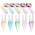 HOSAILY 5 Colors Liquid Glitter Eyeshadow Set, Chameleon Metallic Shimmer Diamond Eyeliner Sparkle Eyeshadow, Waterproof Long Lasting Holographic Eye Brightener Chrome Highlighter Makeup