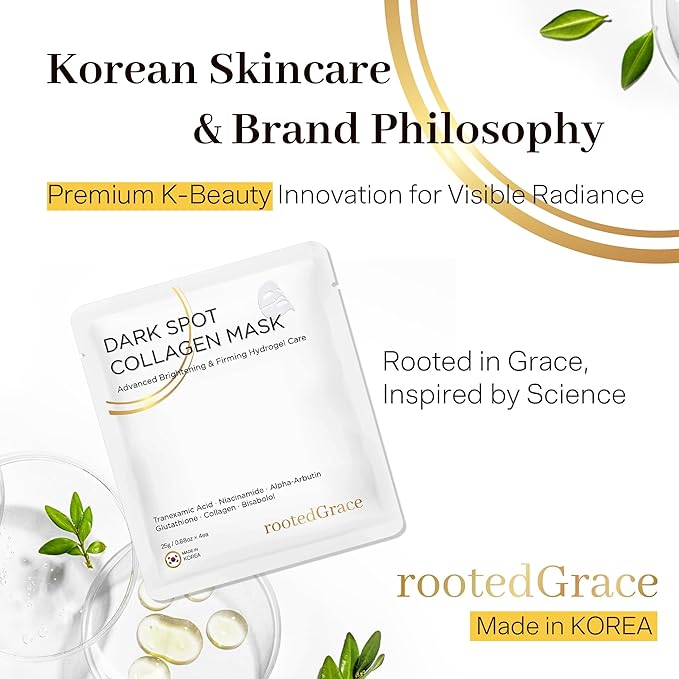Overnight Collagen Face Mask – 4pk Hydrogel Korean Skincare for Glass Skin – Niacinamide Dark Spot Corrector & Pore Minimizer – Anti-Aging & Deep Hydration (0.88oz ea)