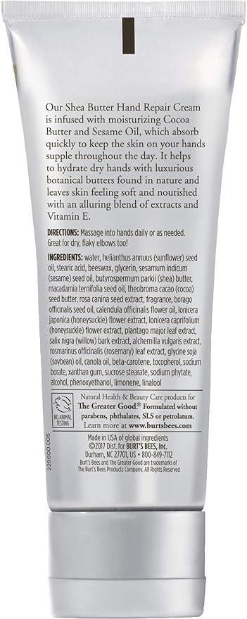 Burt's Bees Shea Butter Hand Repair Cream, 3.2 Oz (Pack of 3)