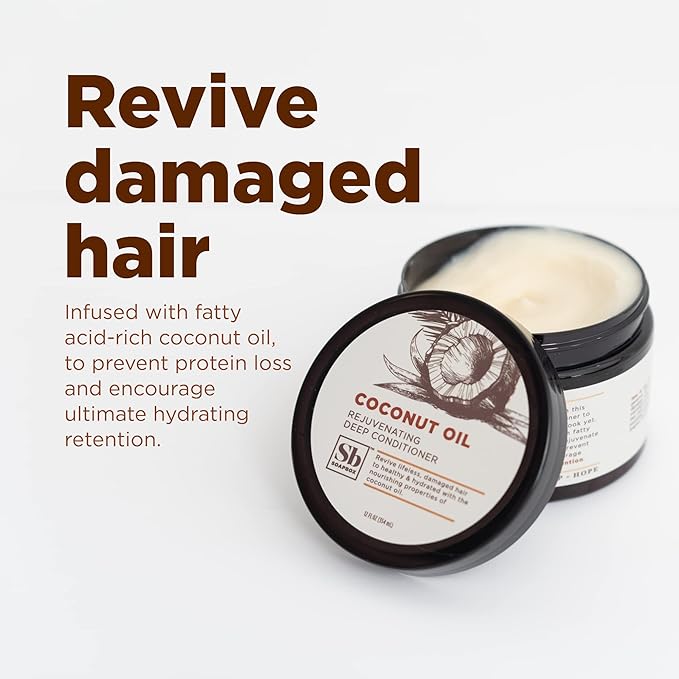 Soapbox Coconut & Shea Rejuvenating Deep Conditioner, Hydrating Hair Treatment for Dry, Damaged Hair - Leaves Hair Soft, Smooth, & Moisturized - Deep Conditioner Hair Mask with Coconut Oil - 12 oz
