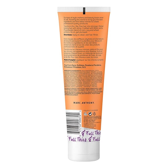 Marc Anthony Instantly Thick Biotin Conditioner, 8.45 oz - Volumizing & Moisturizing Hair Product for Thin, Flat or Dry Hair - Paraben-free, Sulfate-free, Phthalate-free (Pack of 2)