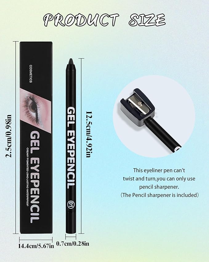 Waterline Gel Eyeliner Pencil, Deep Purple Matte Waterproof Long Lasting Cream Eye Liner Pencils with Sharpener, Hypoallergenic Highly Pigmented Precision Smudge-Proof Eyeliner Makeup Pen for Women-10