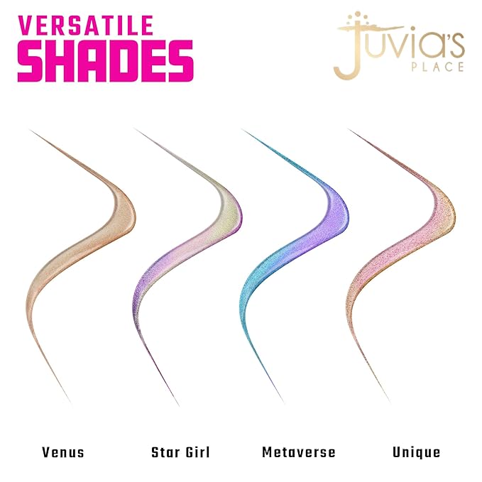 Juvia's Place Afrogalactic Glitter Liner Star Girl - Glitter Liner Liquid, Waterproof, Multi-Dimensional Gel, Metallic Liquid, Holographic, and Iridescent