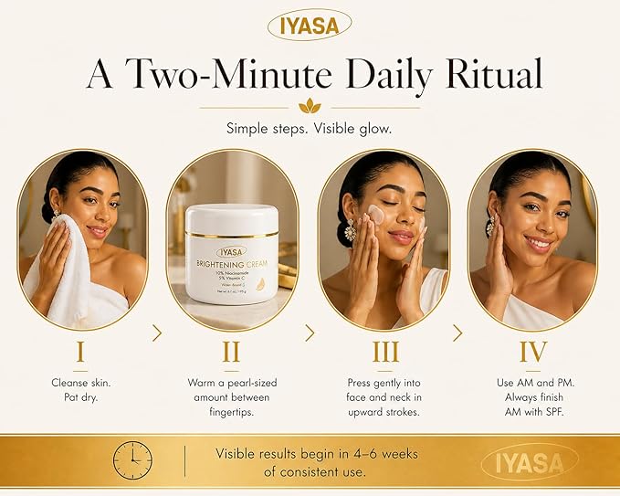 IYASA Brightening Cream for Face & Body, 5% Vitamin C & 10% Niacinamide, Water-Based Moisturizer Evens Tone & Revives Dull Skin, Clean, Vegan, Cruelty-Free, Sensitive Skin-Safe, 16 oz.
