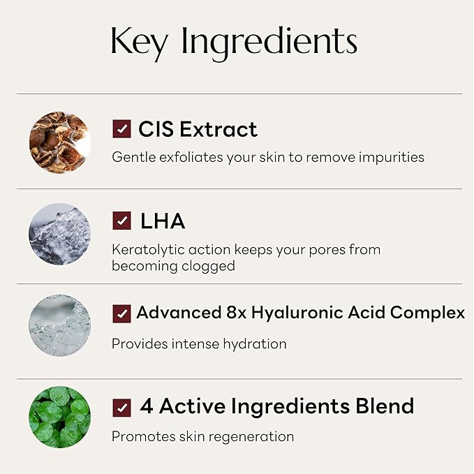 molvany LHA CIS Gel Cleanser - Low pH Korean Facial Wash Skincare for Pore Shrinking, Face Moisturizing, Makeup, Whitehead & Blackhead Remover - 6.76 fl. oz