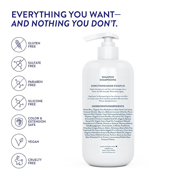 Routine Wellness Anti-Thinning Volumizing Shampoo for Thinning Hair & Hair Loss - Grow Your Confidence with Biotin & DHT Blockers - 14 oz Magnolia & Fresh Rain