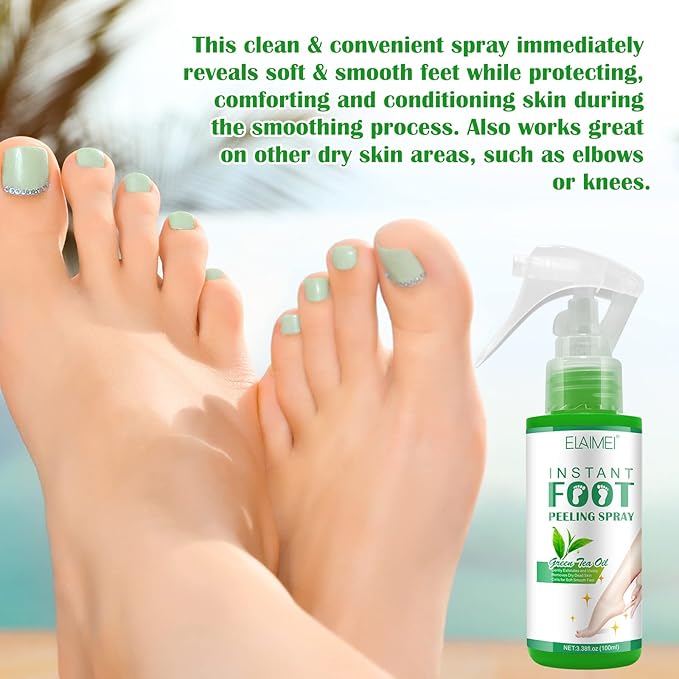 Green Tea Hydrating Foot Peel Spray - Removes Dead Skin in Seconds