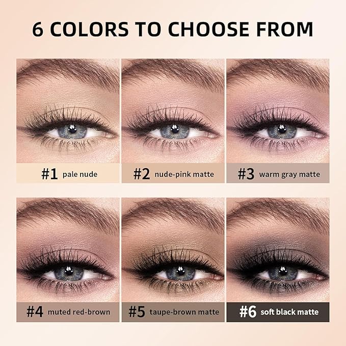 KYDA 6 Colors Nudes2 Mini Eyeshadow Palette, Neutral Nude Brown Eyeshadow, All Matte Eyes Palette, High Pigment Pressed Powder Eye Makeup Gift for Women, Lasting Blendable Daily Eyes Shadow