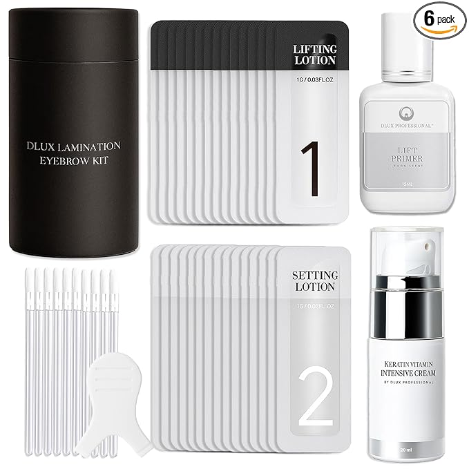 DLUX PROFESSIONAL Luxury Keratin Brow Lamination Kit for Eyebrow Lift, Eyebrow Curling, Lift Kit, Lifting,Perm Sensitive Skin Users