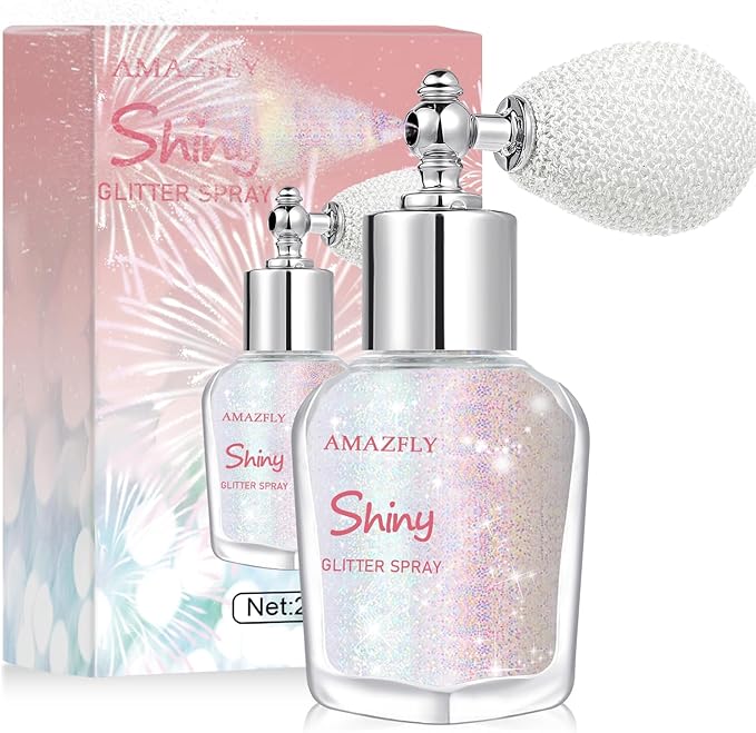 Hair and Body Glitter Spray, Shimmering Powder Sparkle Powder Makeup, Glitter Loose Sparkle Makeup for Body Highlighter,Festival Prom Rave Accessories (Dazzle)