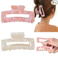 Big Claw Tortoise Banana Pink French Celluloid Leopard Print Clips for Women's & Girls' Thick and Thin Hair - 3.3 Inch, Strong Hold, 2 Color Options (2 Packs)
