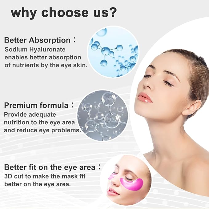 30 Pairs Gel Collagen Eye Pads,Crystal Collagen Under Eye Mask for Moisturizing,Reducing Fine Lines&Dark Circles& Puffy Eyes Under Eye Patch for Women Men, Pink