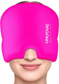 ONLYCARE Migraine Relief Cap, Upgraded Headache Relief Cap with Odorless Reusable Gel Head Wrap, Soothing Face Ice Pack Mask Products with Hot & Cold Therapy for Tension, Stress, Hangover & Puffy Eyes