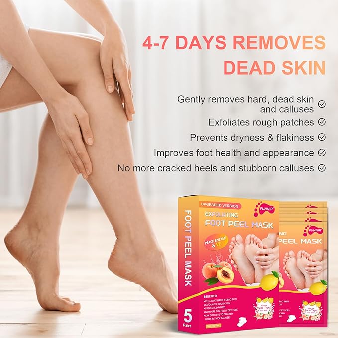 Foot Peeling Mask Exfoliant for Peeling Off Calluses, Natural Exfoliator for Dry Dead Skin, Callus, Repair Rough Heels Soft Smooth Touch
