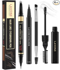 Eyebrow Pencil Kit, with Microblading Eyebrow Pen, Eyebrow Gel, Eyeliner, Eyebrow Brush, Eyebrow Pencils for Women, Waterproof, Smudge Proof, Long Lasting Makeup Formula - Soft Brown