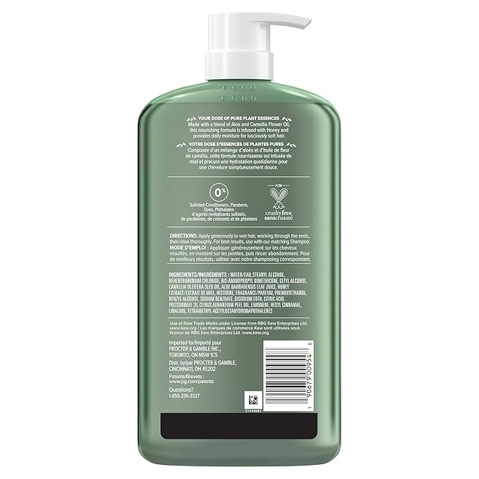 Herbal Essences Honey Daily Moisture Conditioner, Protects and Nourishes Dry Hair, Hydrating Conditioner with Certified Camellia Oil and Aloe Vera, Moisturizing and Safe For All Hair Types, 33.8oz
