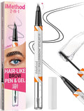 iMethod Curved Eyebrow Pen and Eyebrow Gel - Eyebrow Pencils for Women with Natural Hair Like Strokes, Brow Gel Clear for Soft Full Brows, Waterproof, All-Day Defined, Black
