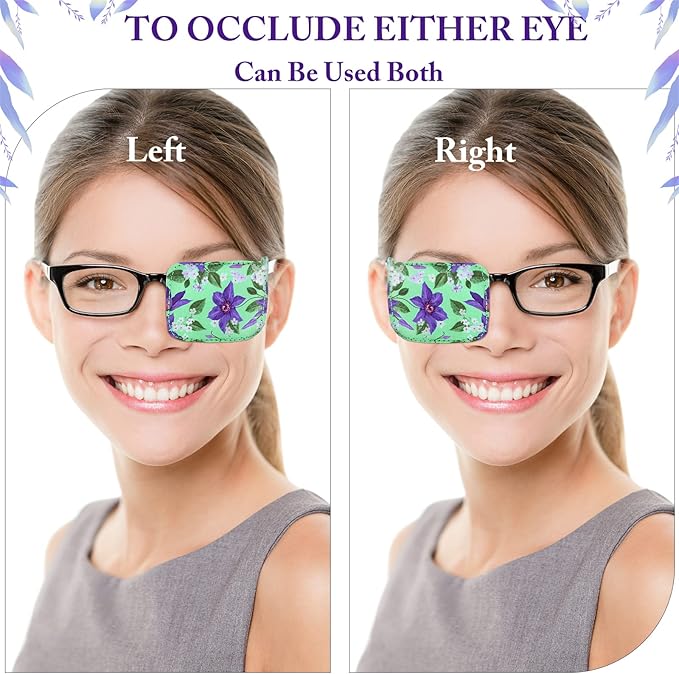Sosation 10 Pcs Eye Patches for Adult Left Right Eye, Eyepatch for Glasses, Mixed Styles