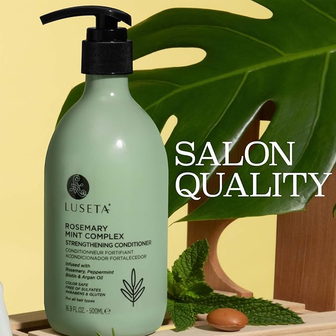 Luseta Rosemary Mint Conditioner, Moisturizing Formula for All Hair Types, Adds Shine Reduces fFrizz for Men and Women 16.9oz