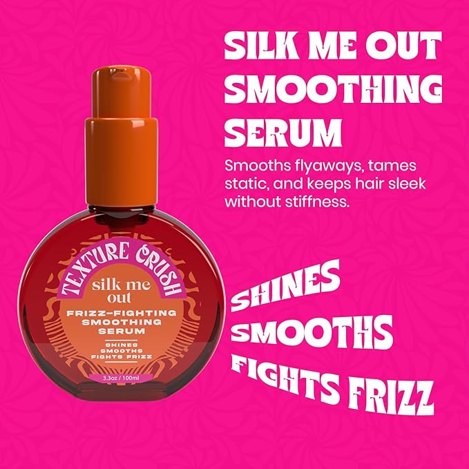 Silk Me Out Anti-Frizz Smoothing Serum-Boosts Shine & Humidity Resistant with Heat Protection & Frizz Control for Blow Outs Silk Presses- Lightweight formula for Textured, Natural Hair
