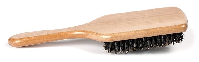 GranNaturals Boar Bristle Smoothing Hair Brush for Women and Men - Medium/Soft Bristles - Natural Wooden Large Flat Square Paddle Hairbrush for Fine, Thin, Straight, Long, or Short Hair