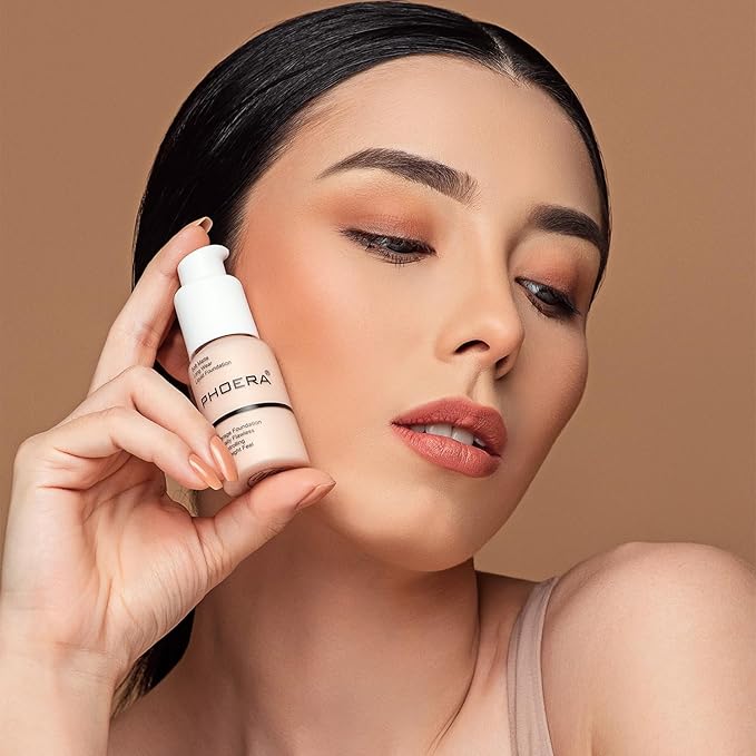 PHOERA Foundation, PHOERA Matte Liquid Foundation,PHOERA Makeup for Women, PHOERA Foundation Full Coverage Concealer, 30ml 24HR Matte Oil Control Concealer (106 - Warm Sun*2)