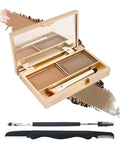 Eyebrow Powder Kit-2 Color Tinted Eye Brow Powder Palette,Waterproof Longlasting Light Brown/Coffee Blonde Brow Filler,Professional Brow Contour Makeup for Women with Mirror Brow Brush & Razor-Set02