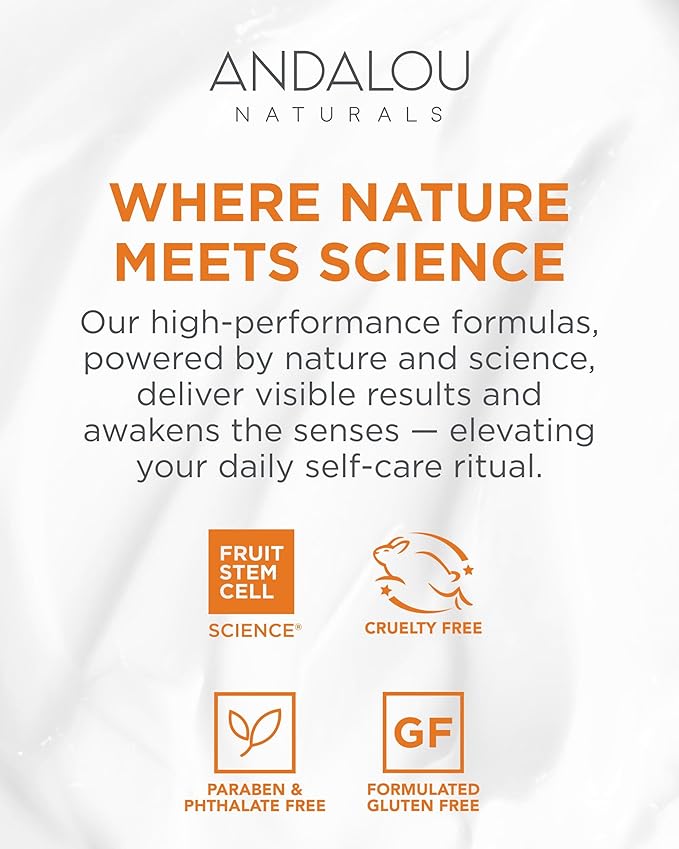 Andalou Naturals Illuminating Facial Toner Clementine + Vitamin C - Hydrating Face Mist Toner to Balance & Refresh Skin - with Fruit Stem Cell Complex Plus Aloe Vera - 6 fl oz