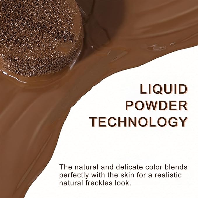 Erinde Upgrade Liquid Freckle Pen, Fake Freckles Stamp Air Cushion, Long Lasting Waterproof Quick Dry Lifelike Magic Freckles Stamp Marker for Natural Sunkissed Makeup, 01 Saddle Brown
