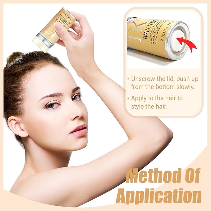 Shiyalan Hair Wax Stick, 2 PCS - Slick Stick for Hair Non-greasy Styling Hair Pomade Stick for Flyaways Edge Frizz Hair, 2.7 Oz | Slick Stick for Hair