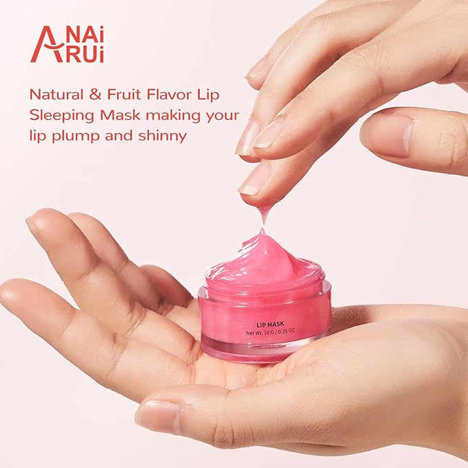 Hydrating Lip Mask Set, Lip Scrub & Lip Butter, Overnight Lip Treatment Set Enriched With Ceramide, Watermelon and Shea Butter, For A Softer & Smoother Lips, Overnight Lip Mask Gifts Kit