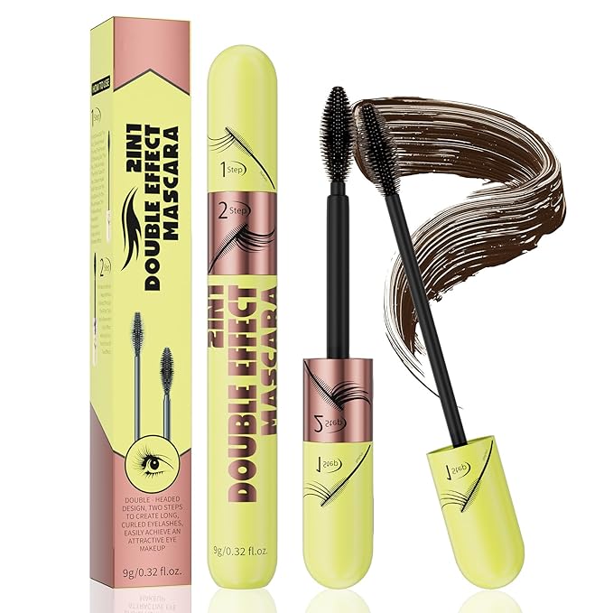 Tubing Mascara in Brown - Waterproof, Washable and No Smudge Formula for Voluminous, Long and Soft Lashes with Lash Prime Benefits (Brown*1)