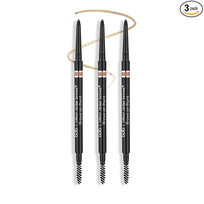 Billion Dollar Brows Brows On Point Micro Eyebrow Pencil, Blonde - Ultrafine Waterproof Microblade Tip for Hair-Like Strokes - Smudge-Proof Retractable Slim Brow Liner with Spoolie Brush
