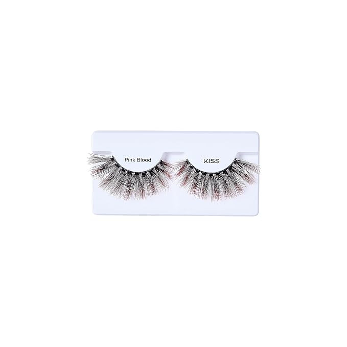 KISS Halloween Limited Edition Funky Vampire False Eyelashes, 1 Pair - Pink Blood
