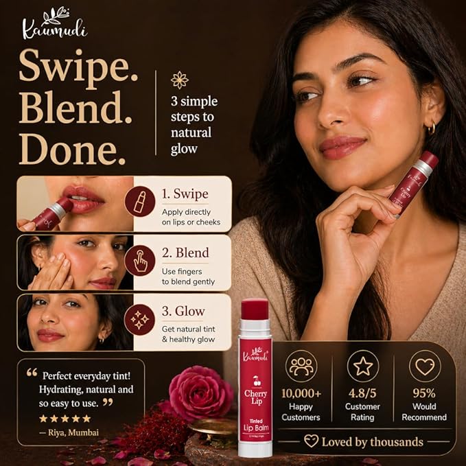 Handmade & Natural Lip Balm for Women & Men with Rose Damascena & Saffron Essential Oil (Cacao Lip)