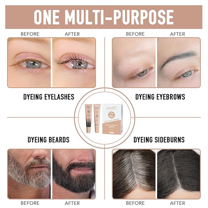 Lash Tint Kit Instant Black Eyelash Dye and Brow Tint 8ml Easy to Use with Natural Results for Beginner Salon Beauty
