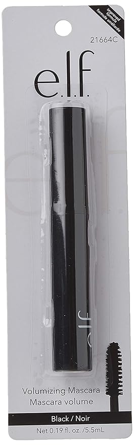 e.l.f. Cosmetics Volumizing Mascara, Mascara For Fuller, Thicker-Looking Lashes, Enriched With Vitamin E, Black,0.19 Fl Oz (Pack of 4)